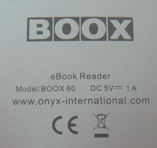 Boox 60 Rückseite